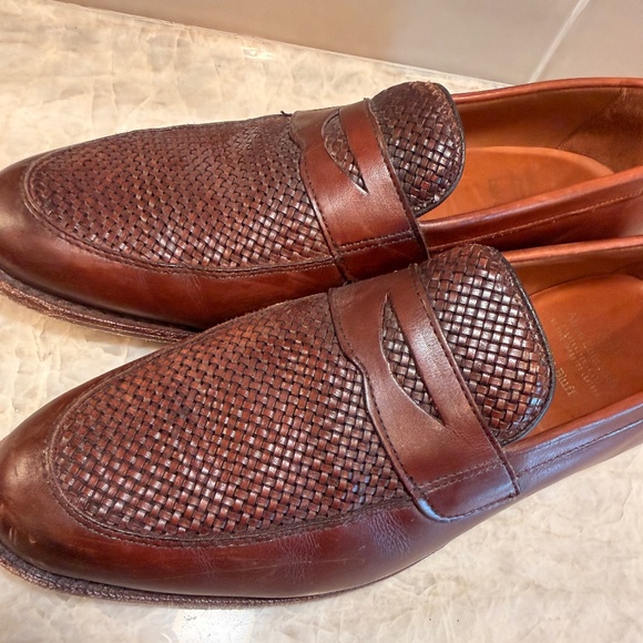 Allen Edmonds, Woven Vamp, Lake Bluff Loafers, Brown, Size 12 D